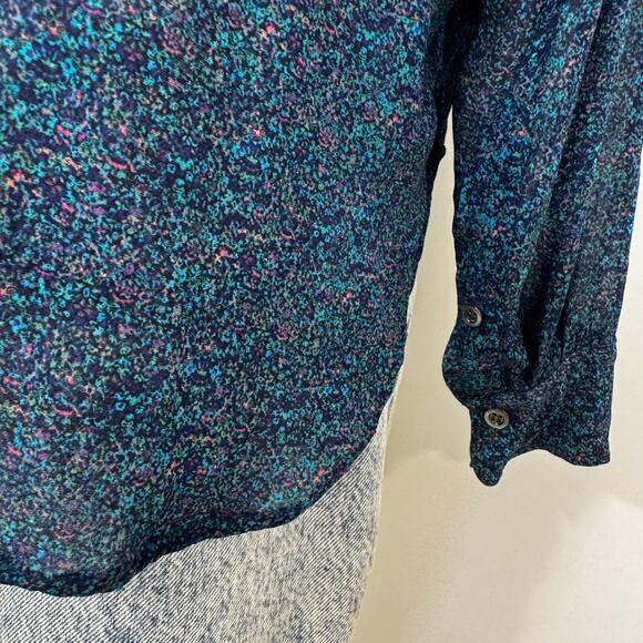 Isabel Marant Etoile Button Down Sheer Top Blouse Long Sleeve Blue 34 Oversized - Picture 9 of 13